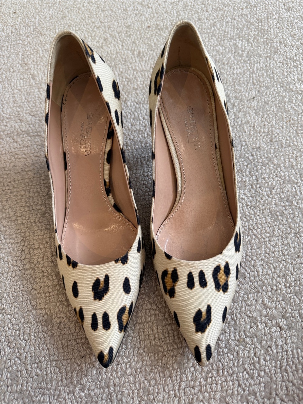 Giambatista Valli Leopard Print Pointed Toe Pumps - Beige/Black